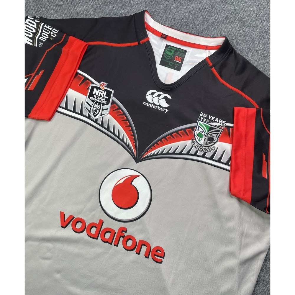 2015 NEW ZEALAND WARRIORS 20 YEARS AWAY JERSEY CANTERBURY AUTHENTIC SHIRT 3XL